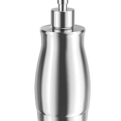 ARKTEK 13.5oz Stainless Steel Soap Dispenser - Liquid Hand Lotion Dispenser with Brushed Nickel Pump, Refillable Dishwashing Soap Dispenser, Lotion Di