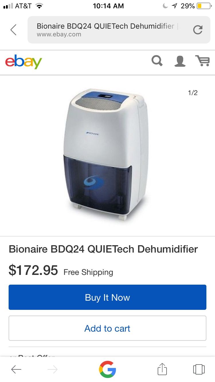 Bionaire Dehumidifier model bdq24
