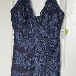 Navy Blue Lace Dress