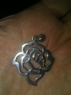 Rose charm sterling silver necklace