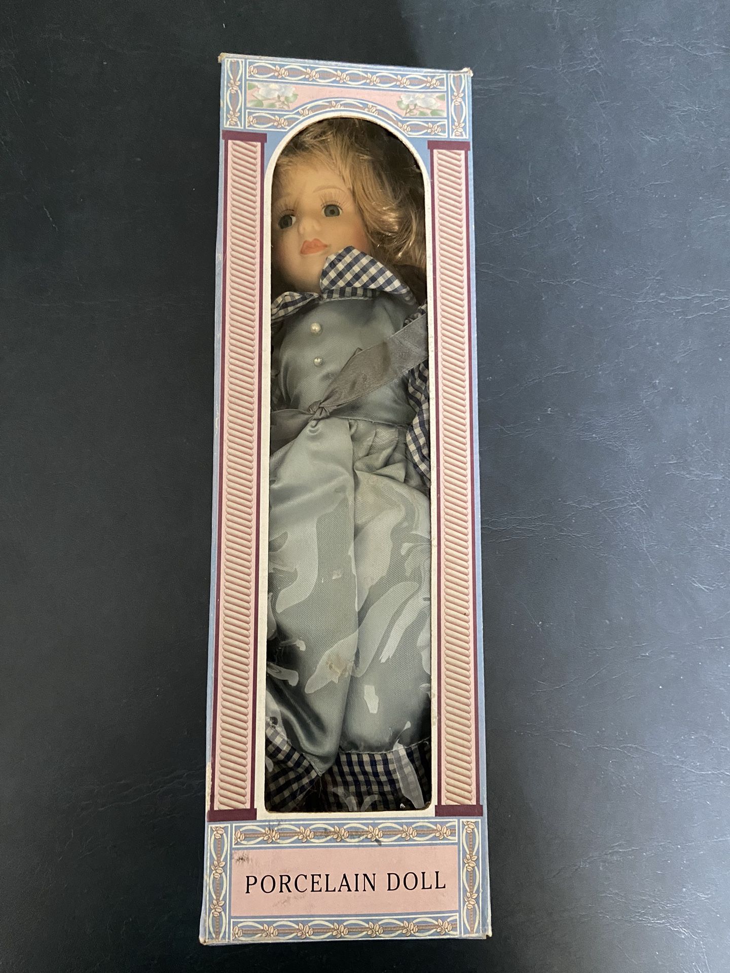 Kate- Porcelain Doll In The Original Box, Stand Included.