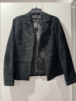 Brandon Thomas Vintage Suede Leather Button Down Jacket Size Medium