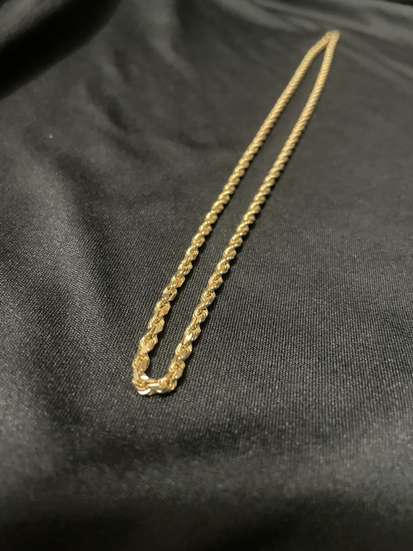 14k Gold Rope Chain Diamond Cut