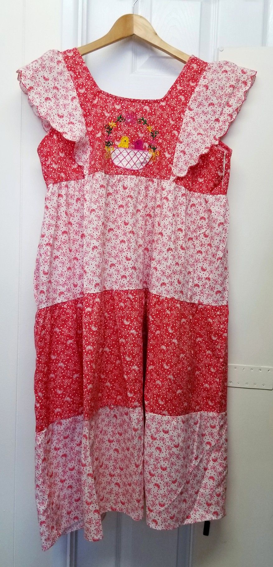 Red Calico Print Sundress L