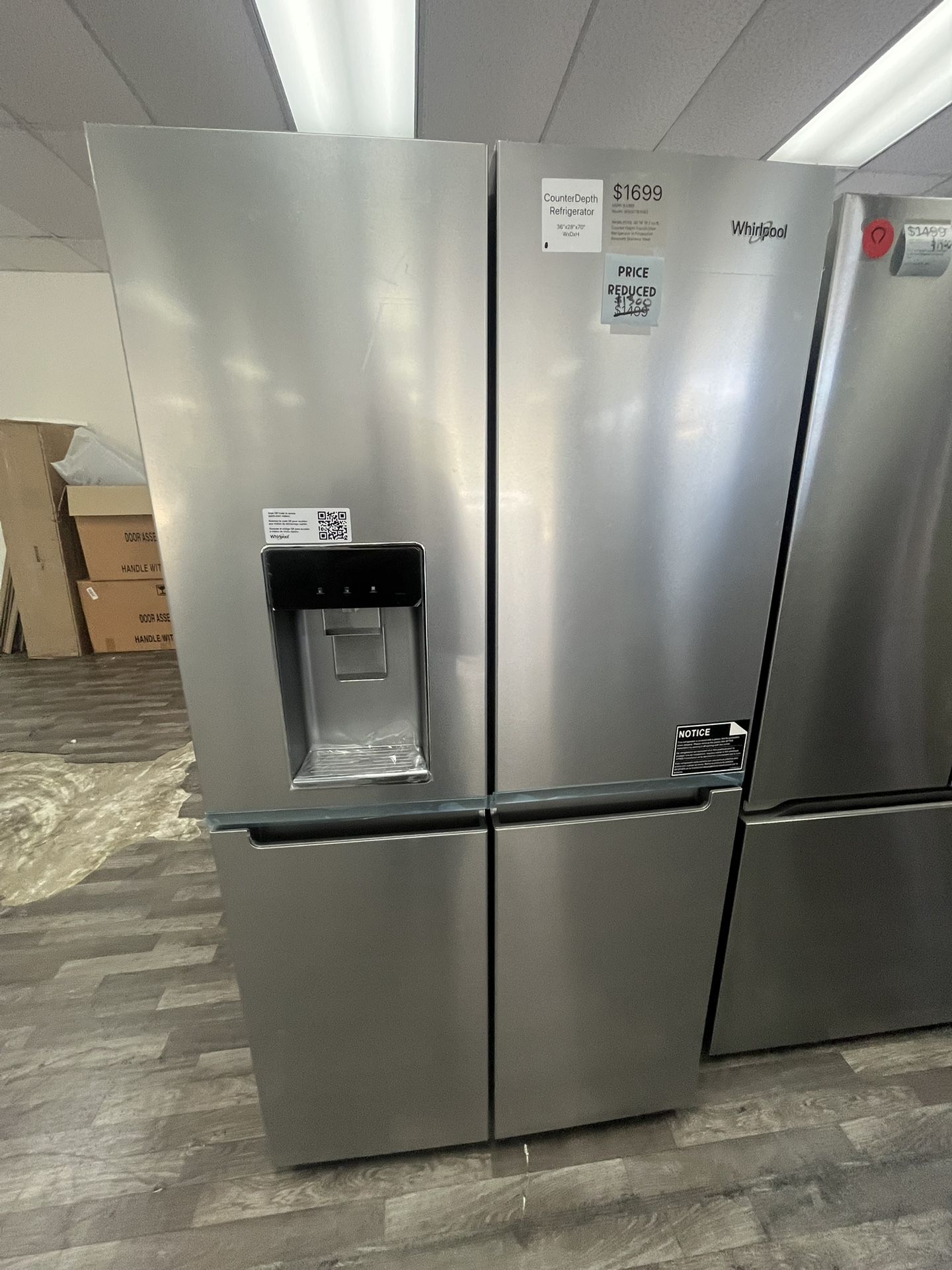 Now Only $1300 (was $1699) WHIRLPOOL Counter Depth Refrigerator
