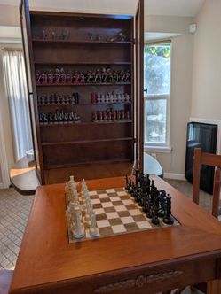 Homemade Gaming Table/Chess and Checkers Set