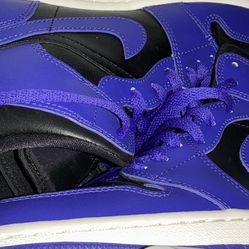 Jordan 1 Mid  Black/Purple  (size 9.5 Womens)