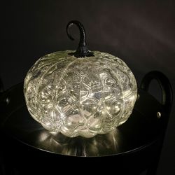 Light up glass pumpkin