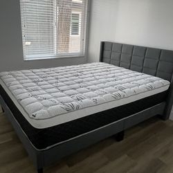Queen size bed frame and mattress