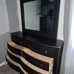 DRAWER WITH MIRROR+ 2 NIGHTSTANDS SET 