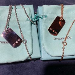 Tiffany And Co. ID Tags Dog Tags Heart Pendants Bracelet Jewelry 