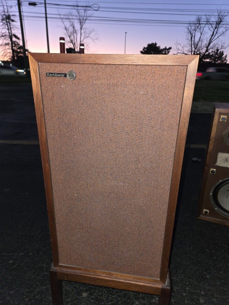 Rectilinear Model XII Speaker Vintage UnTested WITH ORIGINAL STANDS