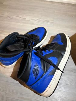 Air Jordan 1 Mid Royal Blue Black Sneakers