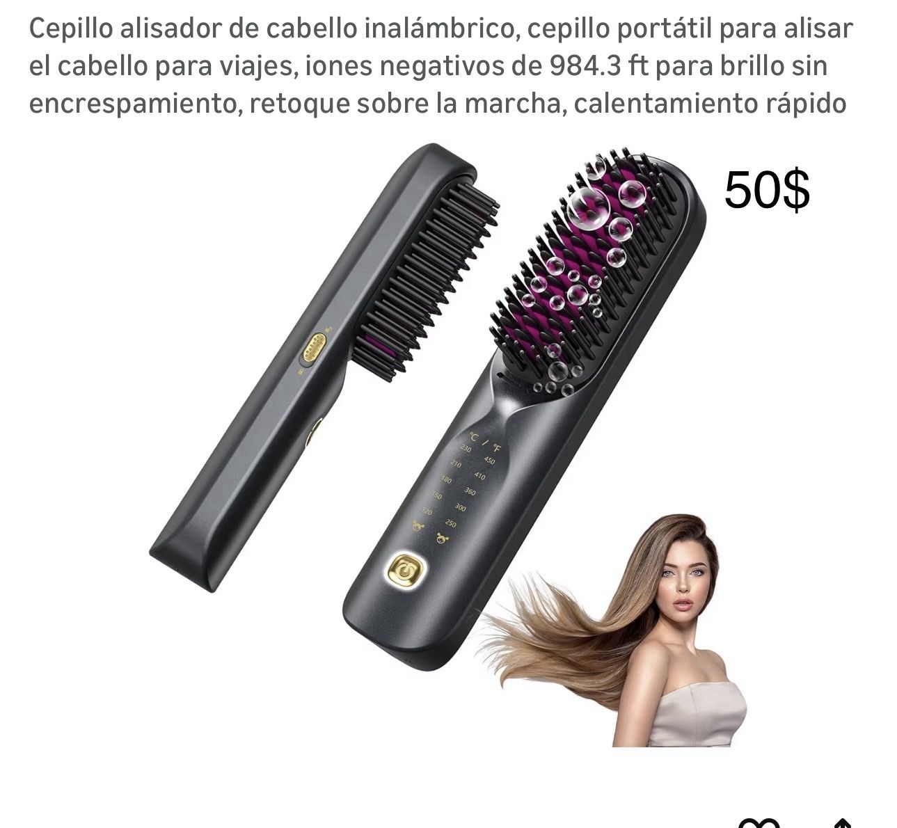 Hair straightening brush