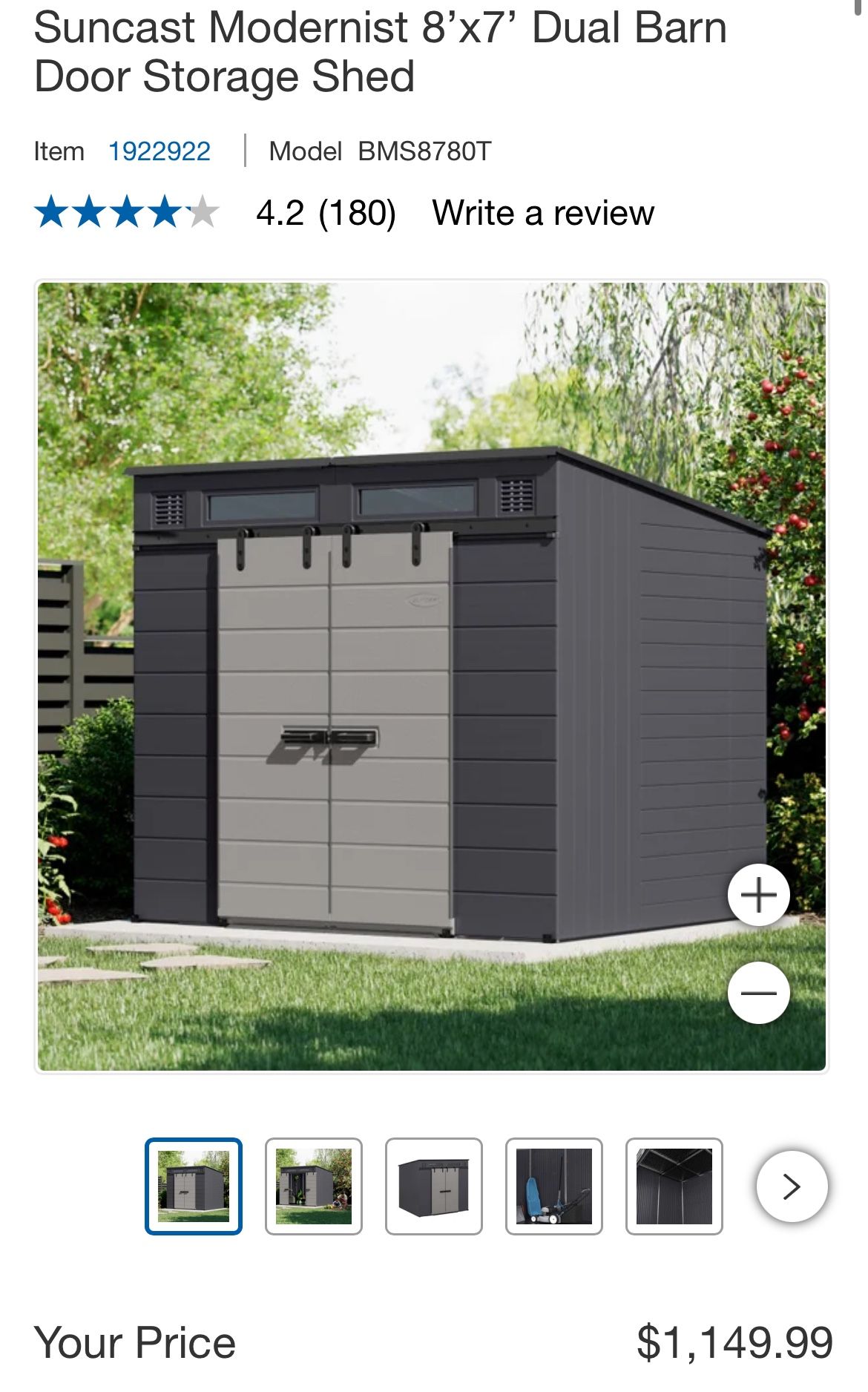 Dual Barn Door Storage Shed