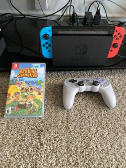 Nintendo Switch v2 with animal crossing and extra controller