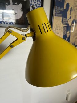 Vintage articulated yellow desk lamp