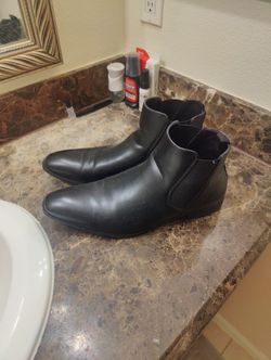 Black Leather Semi-high Top Corporate Shoes Stringless 
