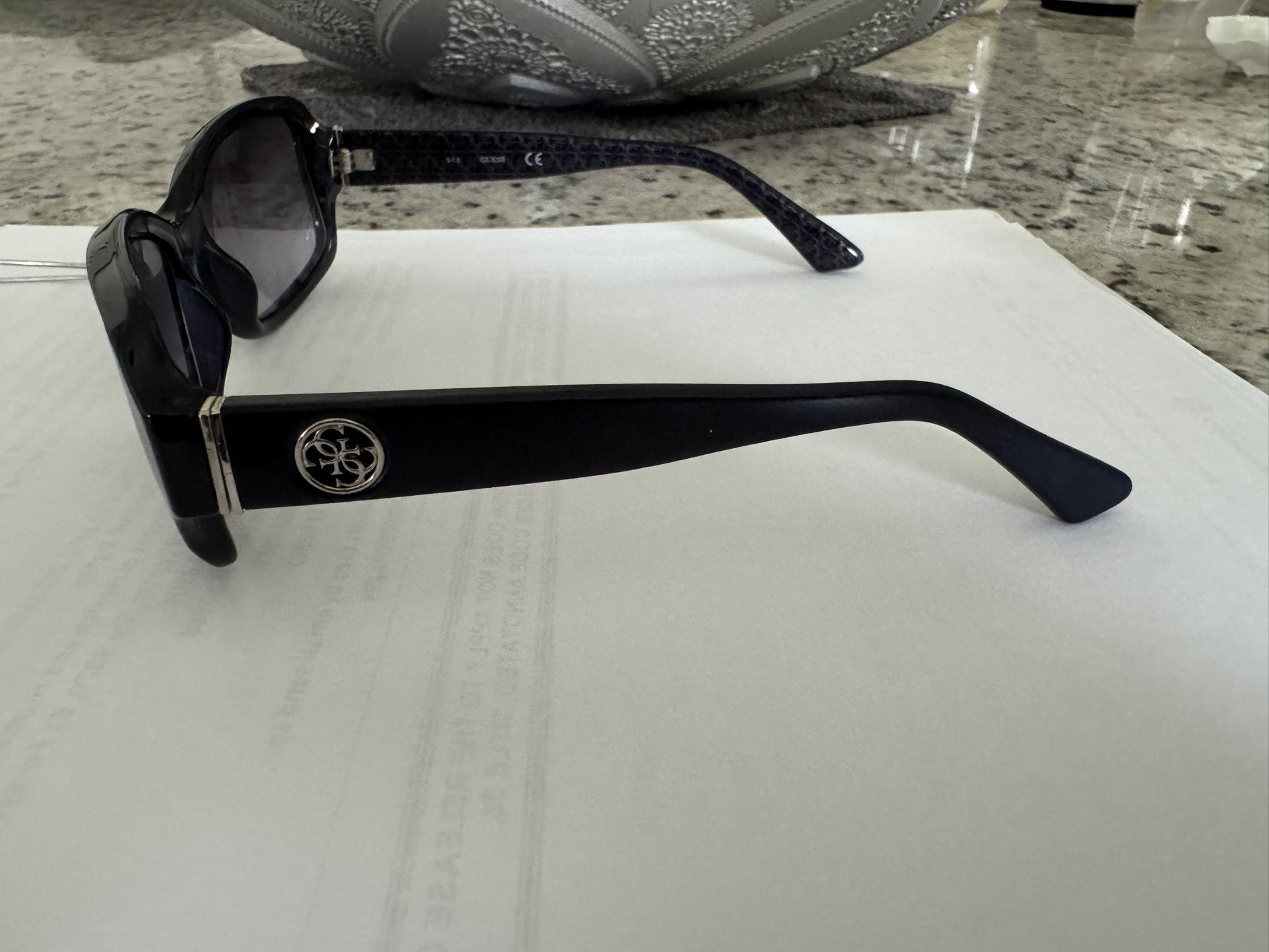 Guess GU7410 Sunglasses - Shiny Blue Frame, Smoke Mirror Lenses, 55 mm Lens Diameter GU(contact info removed)0C