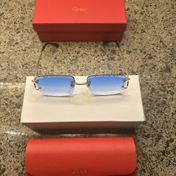 Blue Lense Cartier Glasses 