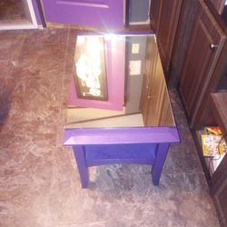 Purple Coffee Table. Mirror Top. $25