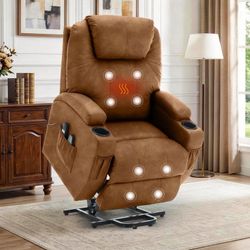 New-Korser Power Lift Recliner Chair for Elderly with Massage and Heat PU Leather for Living Room