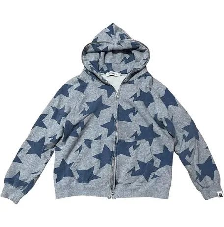 Blue And Grey Bape Zip Up Hoodie