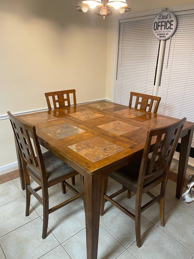 Large Wooden Kitchen Dining Table And Chairs