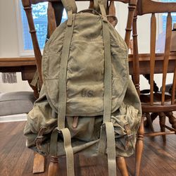 Original WW2 US ARMY M1942 Mountain Backpack Rucksack w/ Frame Dated 1942