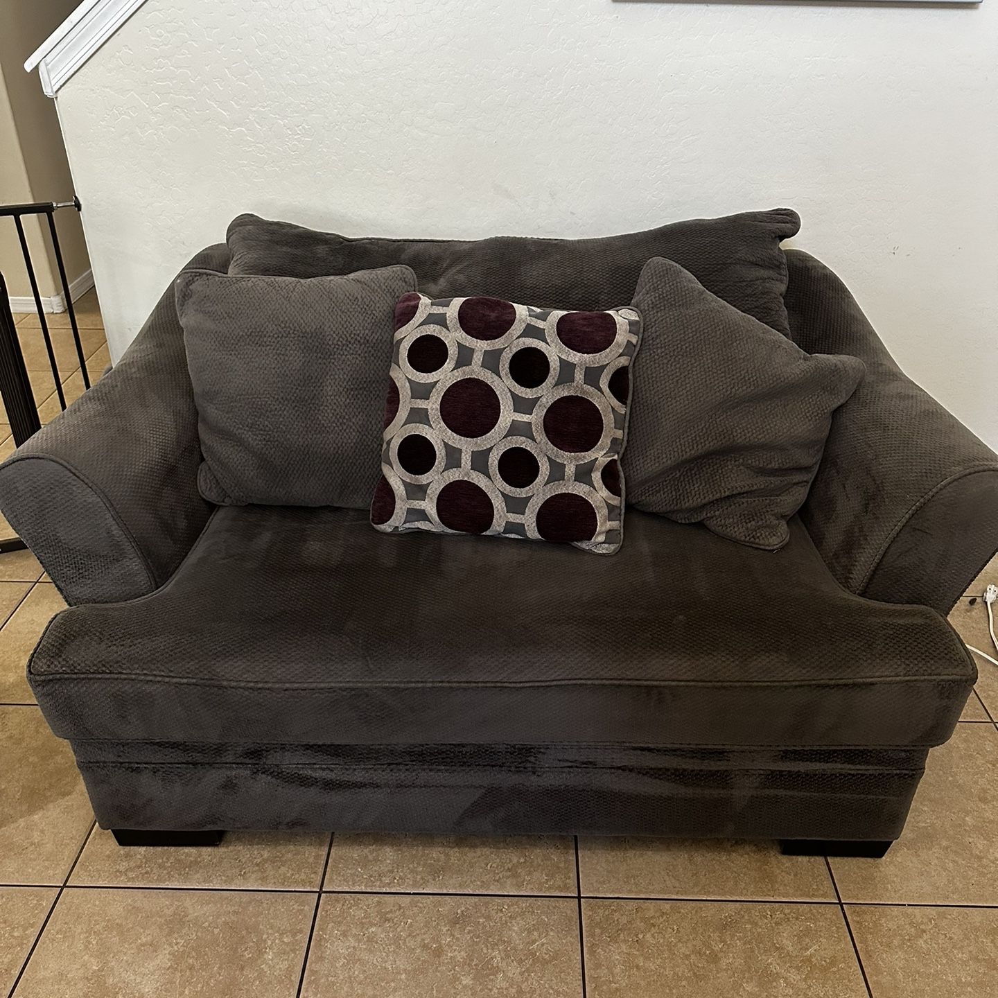 Gray Oversized Cushion Sofa 