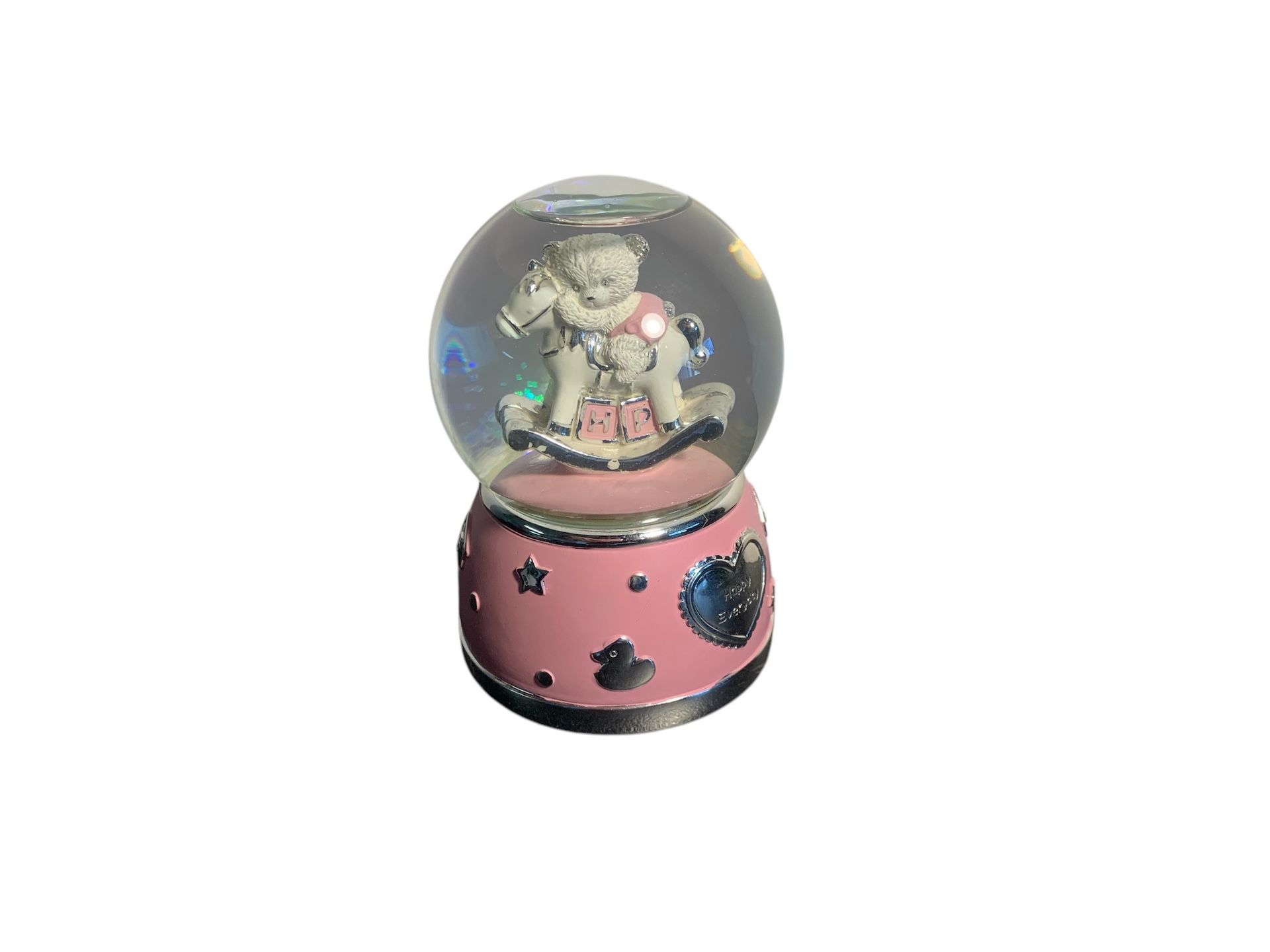 Teddy Bear On Rocking Horse Snow Globe AS IS (READ)