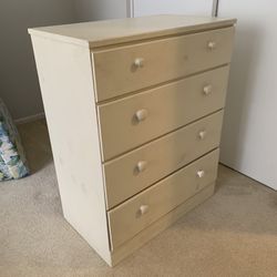 White 4 Drawer Chest Dresser 