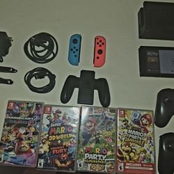 Nintendo Switch With 4 Games And 2 Controllers!