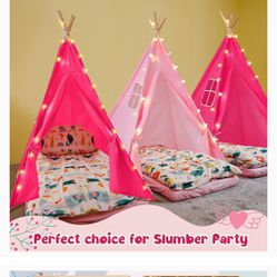 5 Teepee Tents For Kids With 10ft Light String Stars