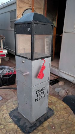 Vintage fare box bus trolley streetcar money collection metal tower Johnson bar man cave