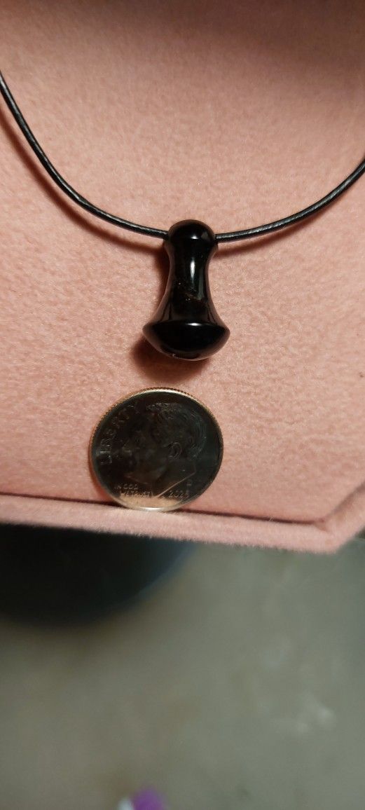 Hawaiian Black Coral Poi Pounder Pendant