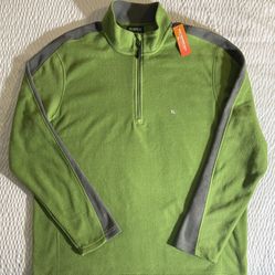 NWT New Mens Outdoor Life Green/Gray Fleece Pullover Sweatshirt Shirt Top Jacket