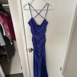 dark blue slit homecoming dress, size xs/s