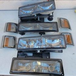 94-98 Chevy Gmc CK 92-99 Suburban Yukon 95-99 Tahoe Headlights Luces Micas Calaveras Faros Focos Luces Chevy Obs Headlamps 