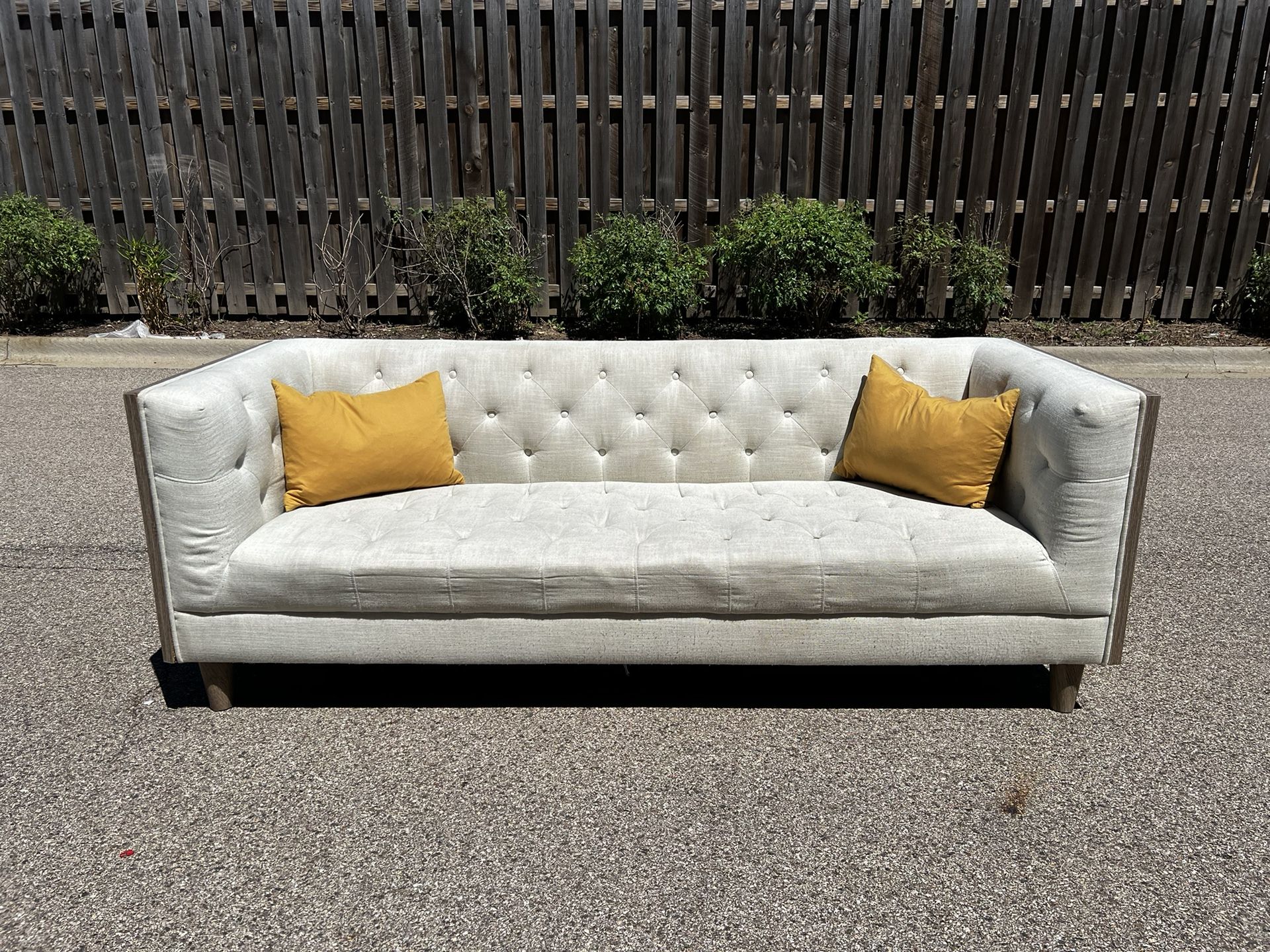 Beautiful White Couch with Wooden Frame! ***Free Delivery***