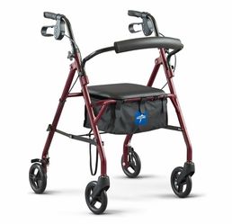 Medline 4-Wheel Rollator Walker with Seat