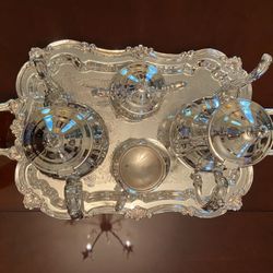 Vintage Towel Silverplated 5-piece Coffee and Tea Set