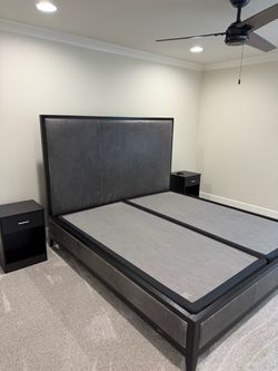 Stunning Restoration Hardware Bedframe, Like New Box Springs Included