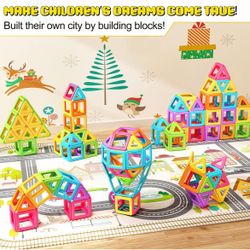 Upgraded Magnetic Blocks Tiles Toddler Building Toys Edition for 3 4 5 6 7 8 Year Old Girls and Boys Gifts Magnetic Building Toys STEM Learning Educat