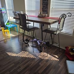 Spanish Chiseled Travertine Kitchen Table