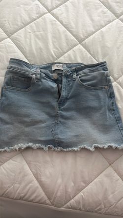 Risen Light Wash Denim Mini Skirt
