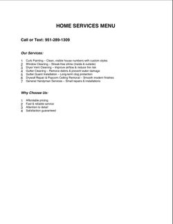 MY MENU OF SERVICES
