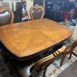 Old Style Wood Dining Table 