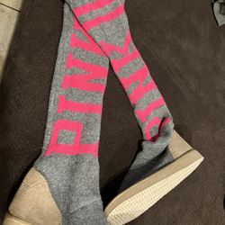 Victoria Secret Pink MUKLUK  Sock Boots 