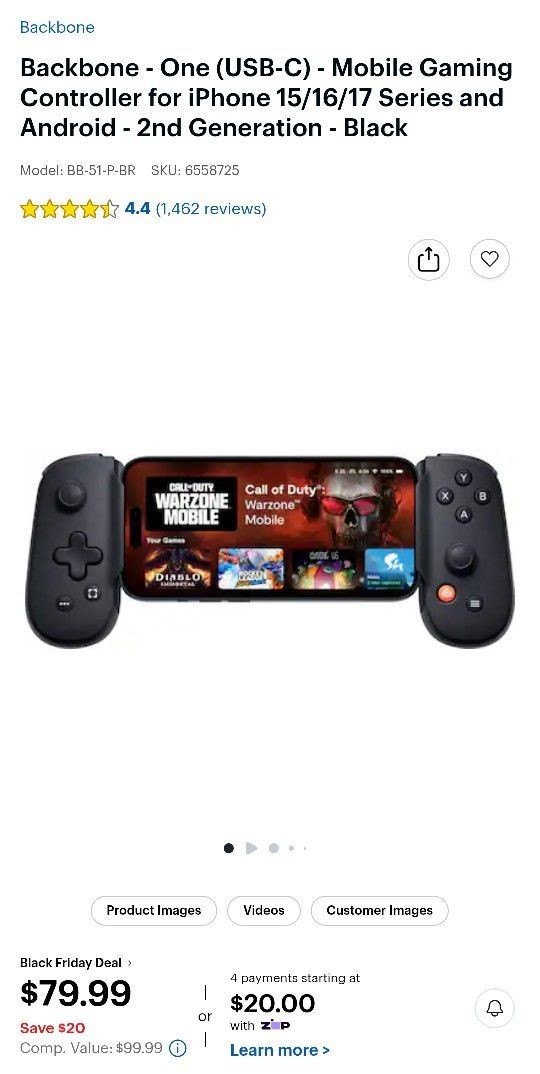 PLAYSTATION BACKBONE -ONE - CALL OF DUTY WARZONE - GENERATION 2